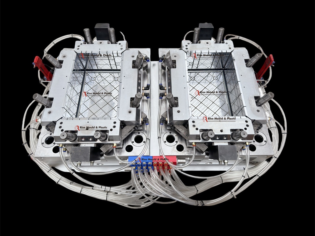vegetable crate mould HDPE Material 500×320×180mm - Side View RISEMOULD